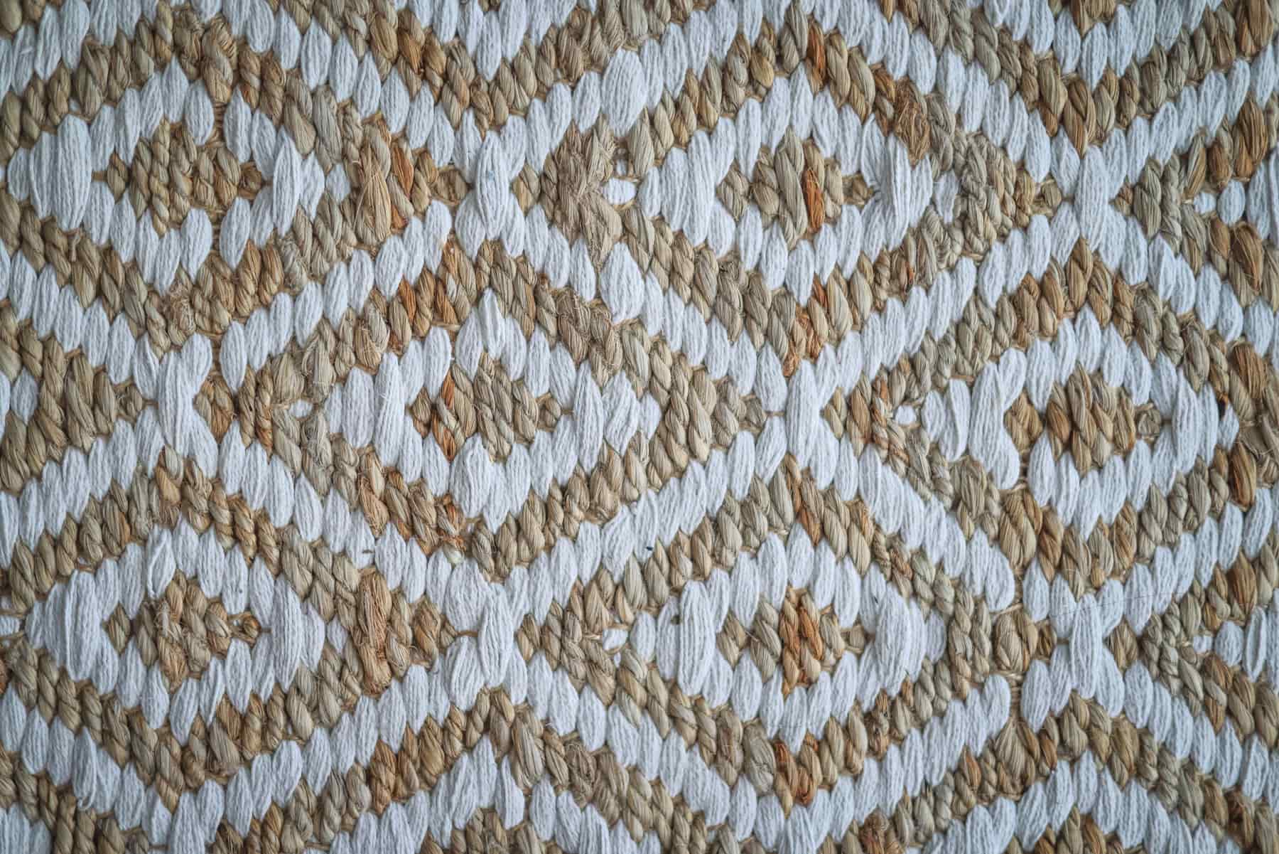 Close detail of a woven rug